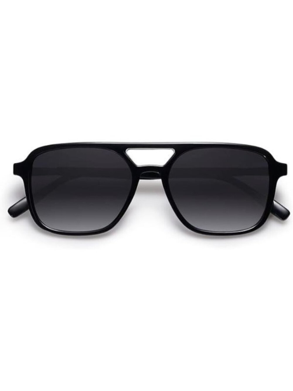 SOJOS Women Retro Aviator Sunglasses Rectangle Sun Glasses Black Frame Grey Lens